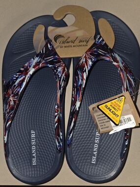Island Surf Women's Printed Flip Flops US 10 NWT